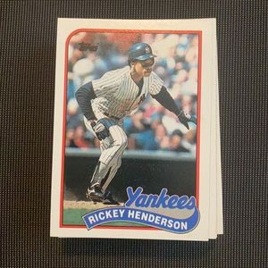 Ricky Henderson Yankeees Baseball Cards - 50 card lot - Topps 1989